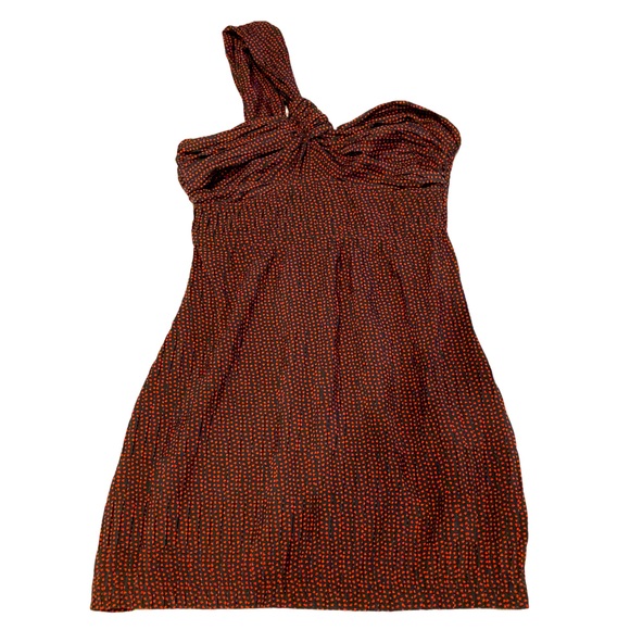 Alexis Luska Asymmetrical One Shoulder Black & Red Heart Print Mini Dress - Sz M - Picture 10 of 13